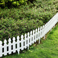4,8,12 PCS White Plastic Picket Fencing Wooden Effect Lawn Border Edge Garden Edging — alternate product view 2