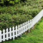 4,8,12 PCS White Plastic Picket Fencing Wooden Effect Lawn Border Edge Garden Edging — alternate product view 2