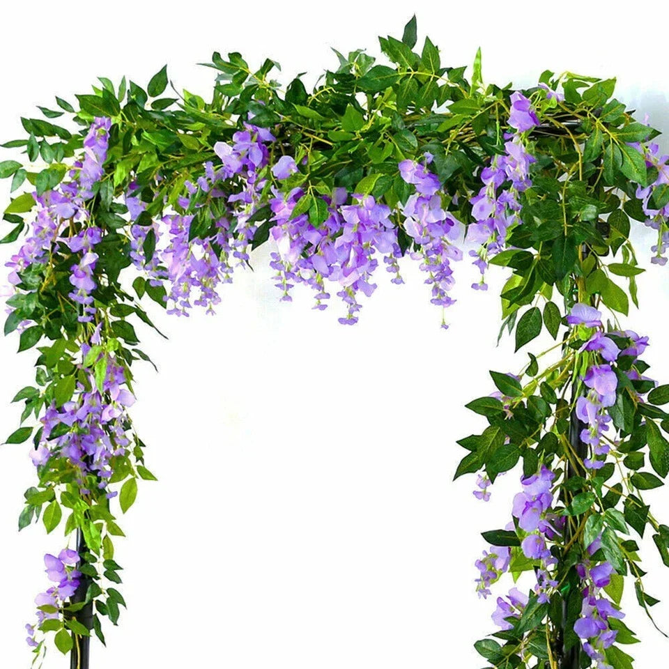 2X7FT Artificial Wisteria Vine Garland Foliage Flower Plant Trailing Home Decor — alternate product view 5