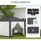 Dark Grey Hexagonal Metal Netting Gazebo Patio Out- door Canopy Party Marquee — alternate product view 6