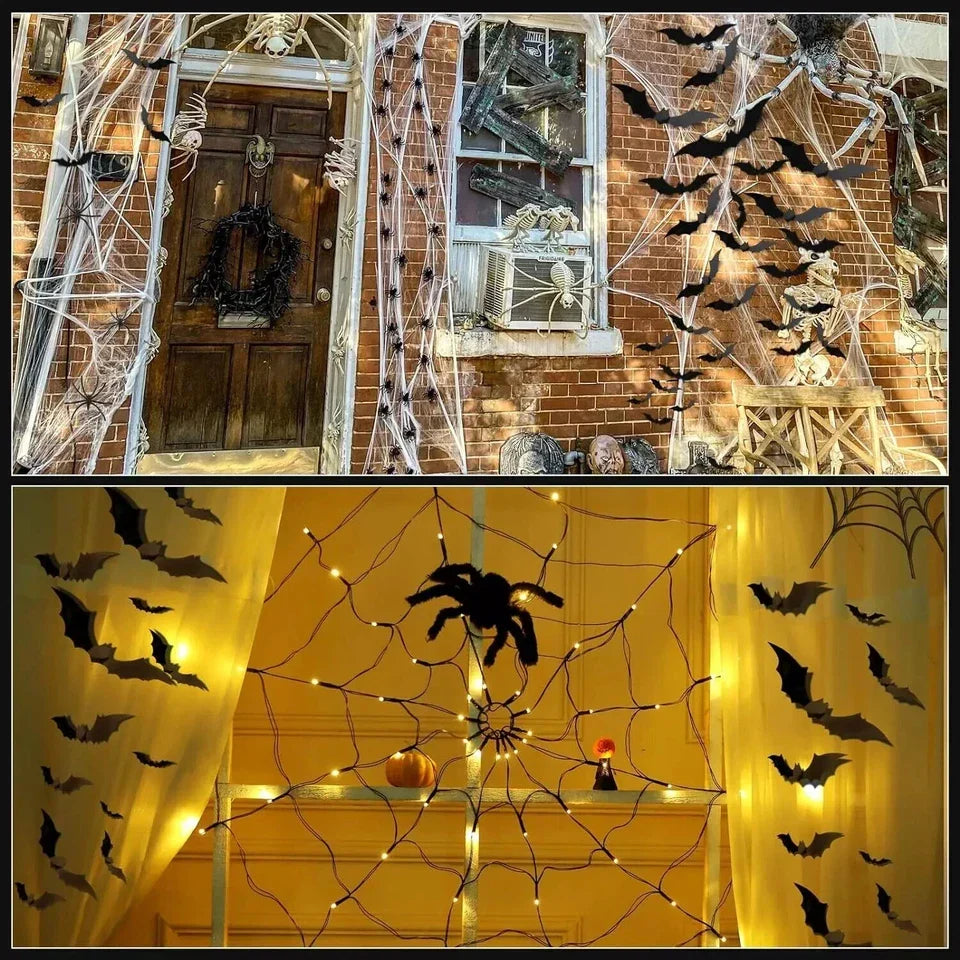 100cm LED Light Halloween Decoration Giant Spider Web Party Props Outdoor Decor — alternate product view 5