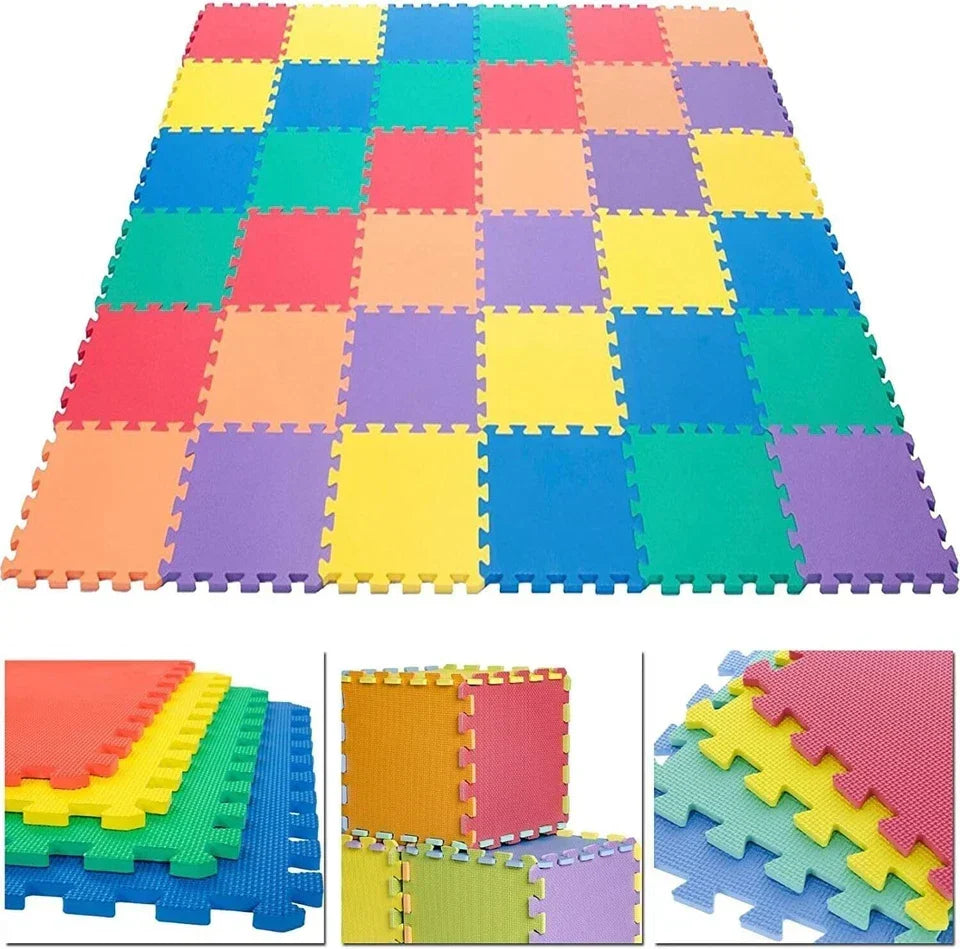Large Eva Foam Mat Soft Floor Tiles Interlocking Play Kids Baby Mats Gym 30x30cm — alternate product view 2