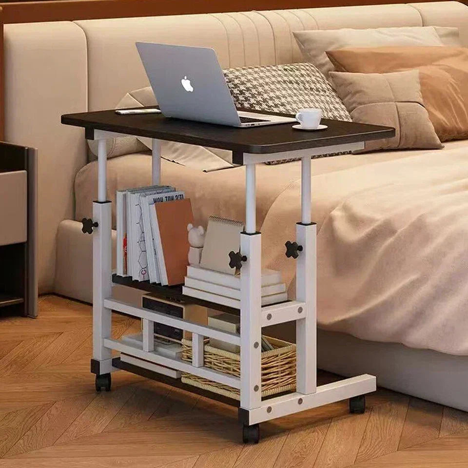 Adjustable Height Small PC Computer Desk Mobile Overbed Table Laptop Stand Shelf — alternate product view 2