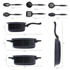 13pcs Cookware Set Pan Pot Non Stick Saucepans Frying Pan Cookware Set Glass Lid — alternate product view 3