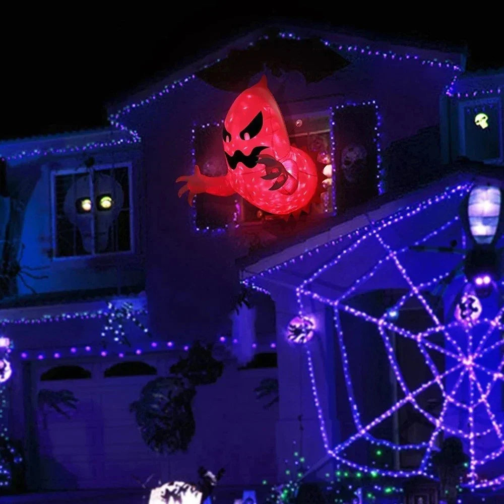 Halloween Inflatable Ghost With LED Lights Coming Out From Window Outdoor Decor — alternate product view 6