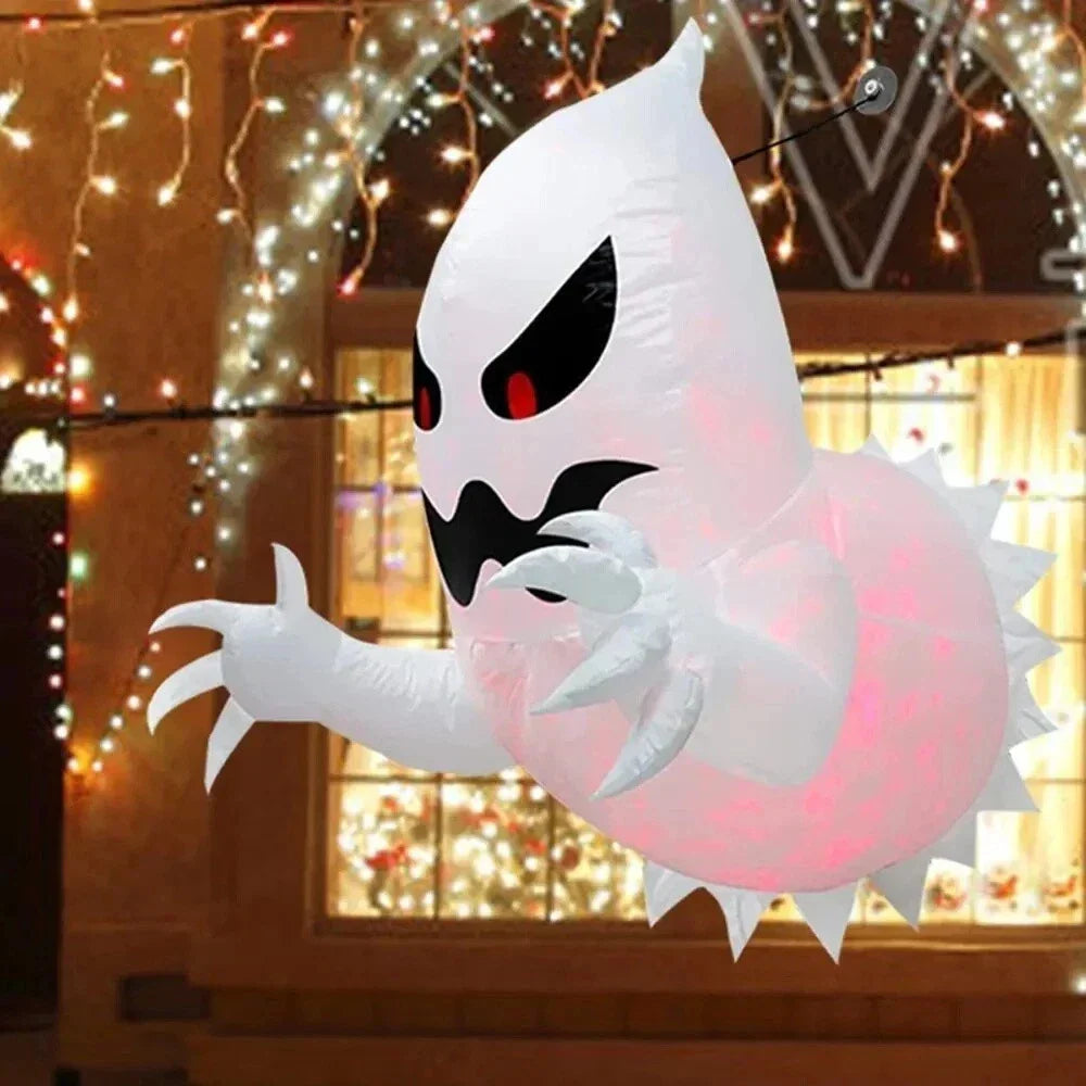 Halloween Inflatable Ghost With LED Lights Coming Out From Window Outdoor Decor — alternate product view 7