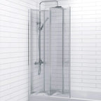 Bathroom 4 Panel Folding Bath Shower Screen Chrome 1000mm Reversible 4mm Glass — alternate product view 3