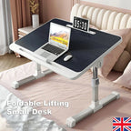 Folding Laptop Table Bed Tray Sofa Lap Desk Note book Stand Adjustable Height UK — Polished Black — product view