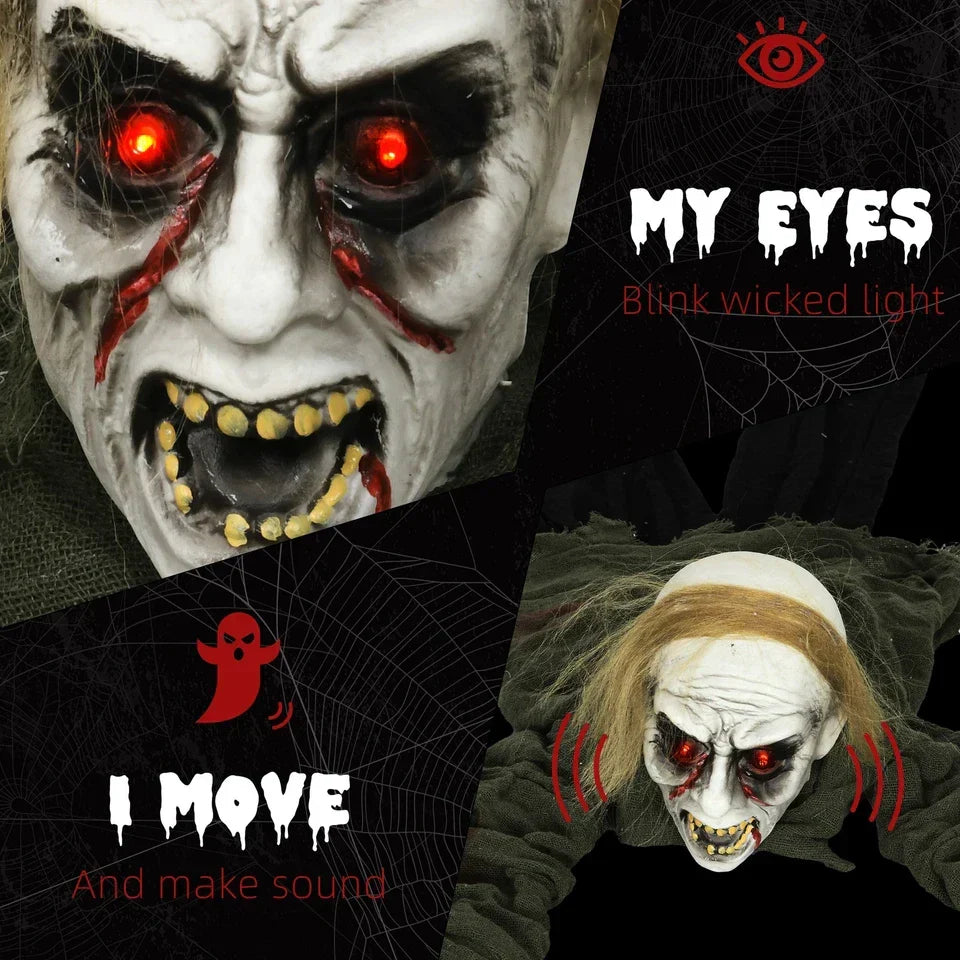 167 cm Halloween Crawling Zombie, Outdoor Animated Prop — alternate product view 6