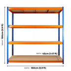Warehouse Racking Garage Shelving Shelf 180x180x45 350kg Heavy Duty — alternate product view 2