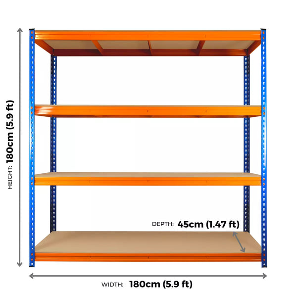 Warehouse Racking Garage Shelving Shelf 180x180x45 350kg Heavy Duty — alternate product view 2