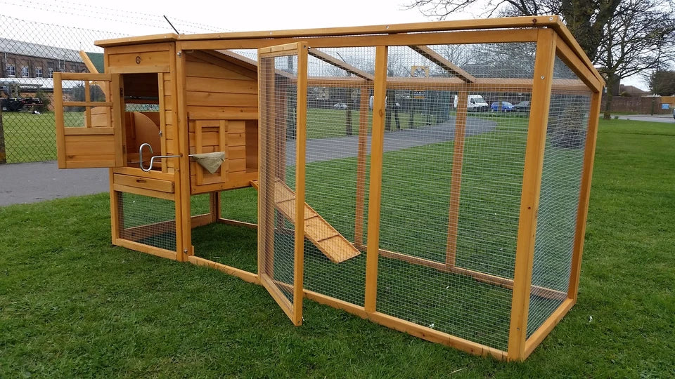 Large 8FT Chicken Coop Hen Poultry Ark House Hutch Run Nest — alternate product view 4
