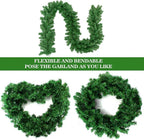 9ft Bushy Pine XMAS Christmas Garland with Lights for Stairs Outdoor Decorations — alternate product view 4