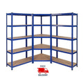 Corner Racking Garage Shelving Kit 5 Tier Heavy Duty Garage Storage Racks — on a clean white background
