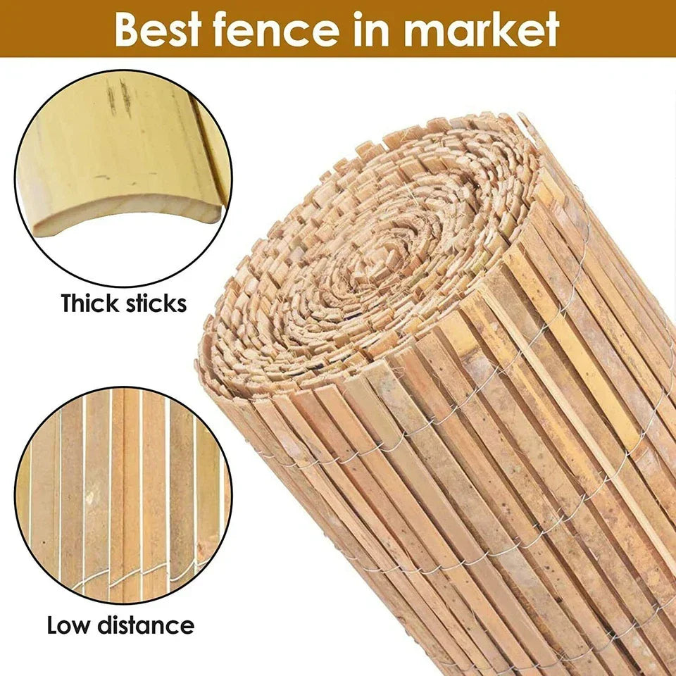 Bamboo Slat Fence Screen Roll Screening Fencing Privacy Sun Panel Garden Outdoor — alternate product view 10