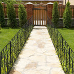 Garden Fence 5 Panels Metal Wrought Iron Railings Decorative Fencing — alternate product view 4