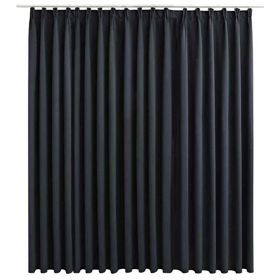 Blackout Curtain with Hooks Blind Drapery Window Covering ( Black) — alternate product view 2