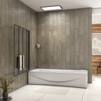 Matt Black 4 Fold Folding Bath Screen Shower Bathroom 4mm Glass Panel 1000x1400 — alternate product view 7
