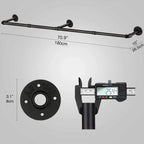 6ft Heavy Duty Clothes Rail Pipe Garment Rack Wall Mounted Hanging Clothes Pole — alternate product view 5