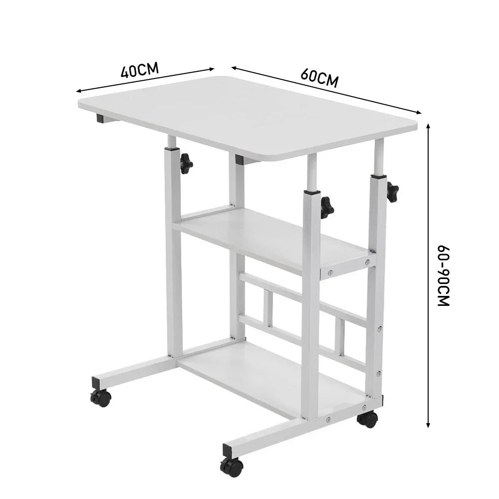 Adjustable Height Small PC Computer Desk Mobile Overbed Table Laptop Stand Shelf — alternate product view 4