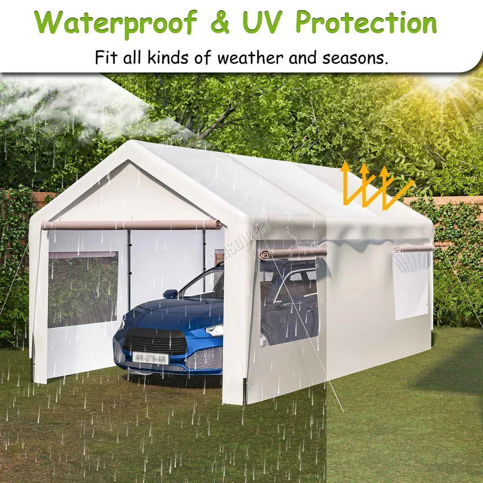Carport 10x20ft Car Canopy Garage UV-Proof Waterproof SUV Boat Heavy Duty White — alternate product view 4