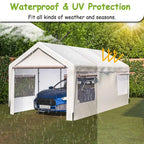 Carport 10x20ft Car Canopy Garage UV-Proof Waterproof SUV Boat Heavy Duty White — alternate product view 4