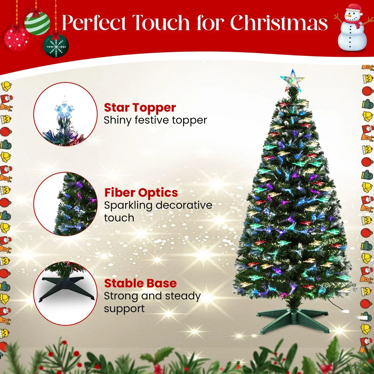 Christmas Tree Fibre Optic Artificial Colour Changing Xmas decor 4FT 5FT — alternate product view 9