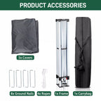 3x3M Heavy Duty Gazebo Marquee Popup Water- proof Garden Party Tent 4 WallSides — alternate product view 20