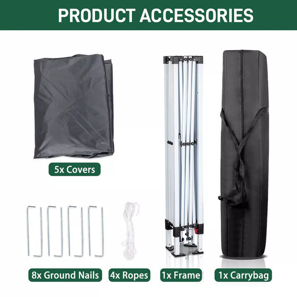 3x3M Heavy Duty Gazebo Marquee Popup Water- proof Garden Party Tent 4 WallSides — alternate product view 20