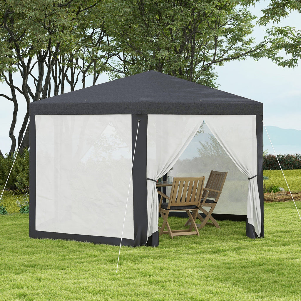 Dark Grey Hexagonal Metal Netting Gazebo Patio Out- door Canopy Party Marquee — alternate product view 3