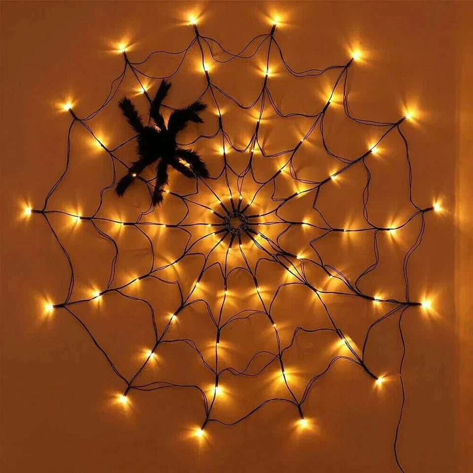 100cm LED Light Halloween Decoration Giant Spider Web Party Props Outdoor Decor — main product view
