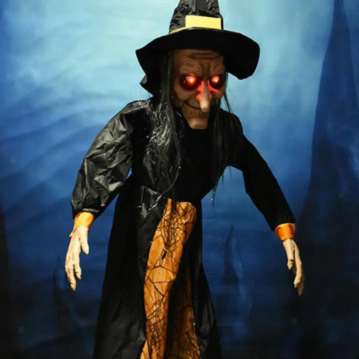 Halloween Hanging Witch Horror Witch with Red Eyes Prop Lighted Scream Witch — alternate product view 5