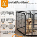 6 Panel Pet Playpen Heavy Duty Puppy Dog Pen Cat Rabbit Fence Foldable 60cm High — alternate product view 6