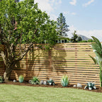6ft Contemporary Slatted Rough Sawn Treated Fence Panel — alternate product view 4
