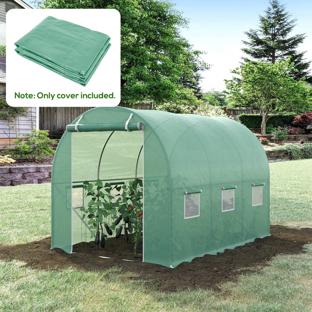 3 x 2 x 2m Greenhouse Replacement Cover ONLY for Tunnel Greenhouse — alternate product view 4