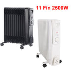 Oil Filled Radiator Portable Electric Heater Thermostat 6 7 9 11 Fin White Black — alternate product view 10