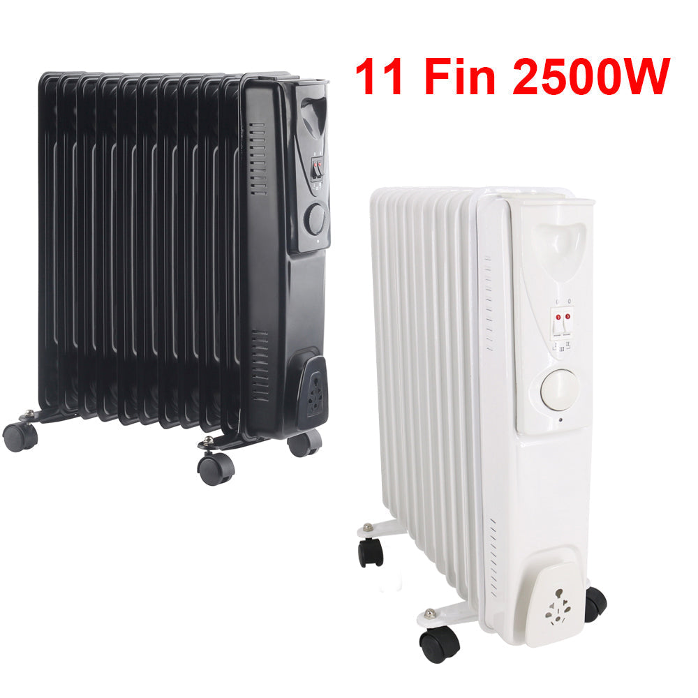 Oil Filled Radiator Portable Electric Heater Thermostat 6 7 9 11 Fin White Black — alternate product view 10