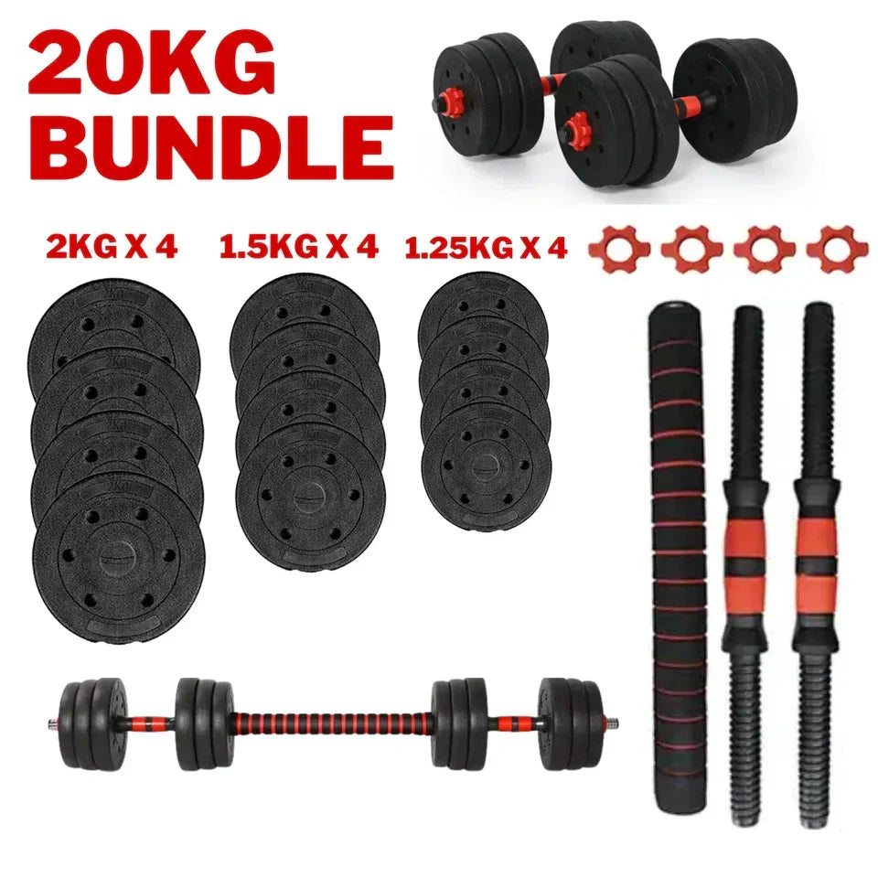 20kg Dumbbells Barbell Set with Connecting Rod — alternate product view 3