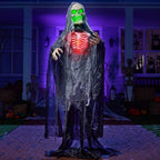 65" Halloween Animatronics Standing Grim Reaper Decoration with Breastbone, Life — alternate product view 6