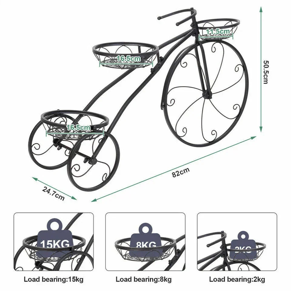 Bicycle Planter Metal Plant Stand Garden Bike Flower Pot Cart Holder Basket Deco — alternate product view 8