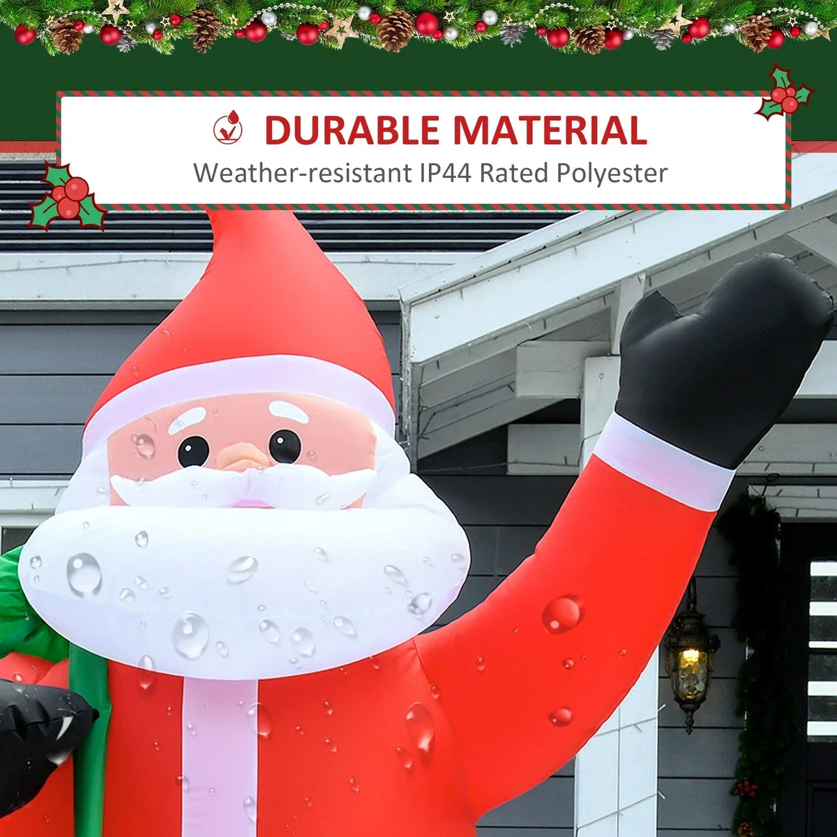 8ft Christmas Inflatable Santa Claus with Gift Bag LED Lights Outdoor Decor — alternate product view 9