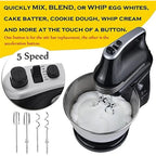 Stand Mixer for Baking Food with Dough Hooks 4.2l Whisk Attachment Beaters — alternate product view 3