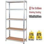 5 Tier Racking Shelf Heavy Duty Garage Shelving Storage Shelves 180x90x30cm — alternate product view 3
