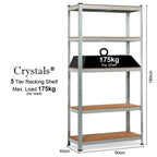 3x Metal 5 Tier Garage Shelves Shelving Unit Racking Storage 180 x 90 x 40cm — alternate product view 8