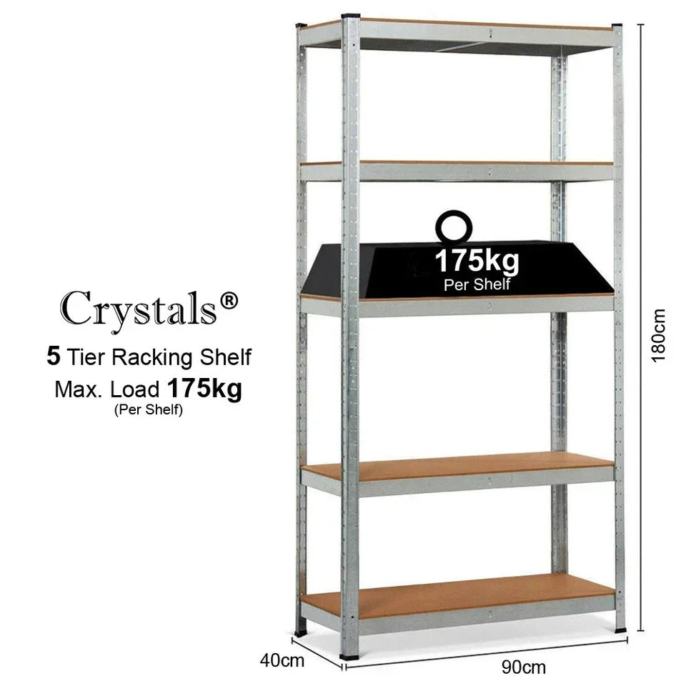 3x Metal 5 Tier Garage Shelves Shelving Unit Racking Storage 180 x 90 x 40cm — alternate product view 8