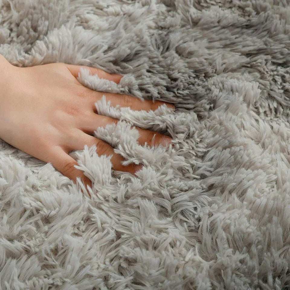120x170cm Silver Grey fluffy rug — alternate product view 2