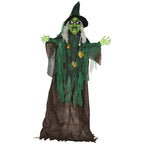 6ft Animated Halloween Witch Prop Outdoor Decoration with Glowing Eyes & Hear — alternate product view 3