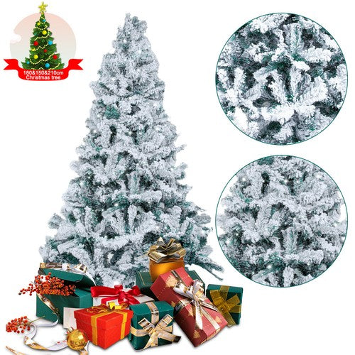 5/6FT Snow Flocked Christmas Tree Bushy Branch Xmas Home Decoration In&Outdoor — alternate product view 2
