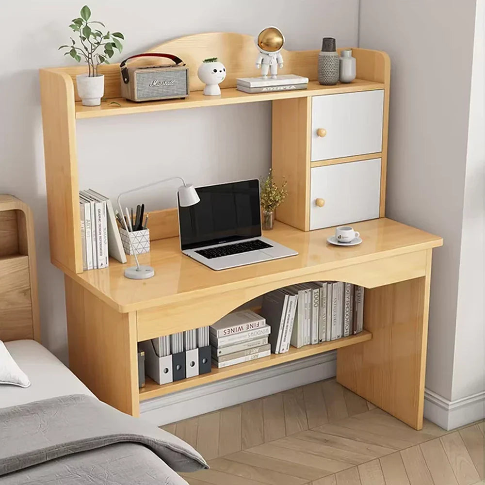 Wooden Computer Desk Home Office Writing Desk Study Table Workstation Cabinet UK — alternate product view 3