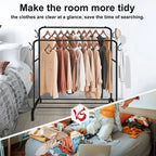 Heavy Duty Double Clothes Rail Hanging Rack Garment Shoes Storage — alternate product view 5